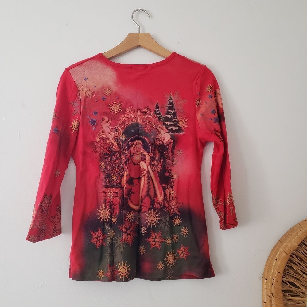 Cactus Christmas Tee Red M - Picture 2 of 5
